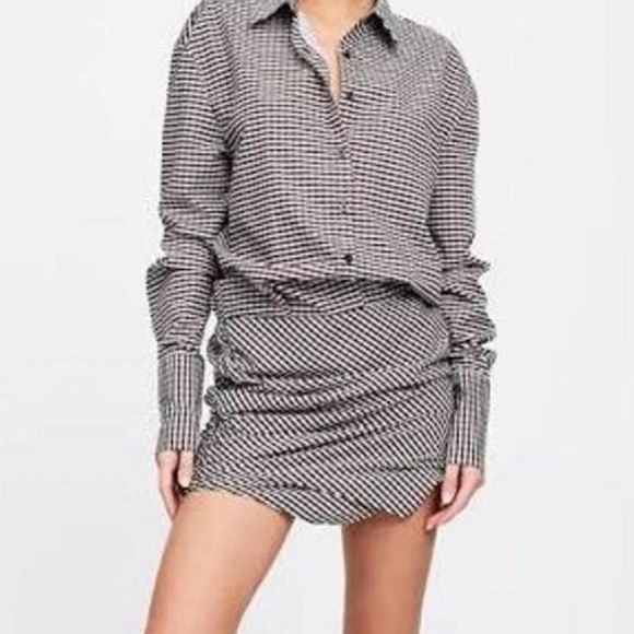 NWT Lioness Black and White Checkered Long Sleeve Shirt Dress - Picture 1 of 7